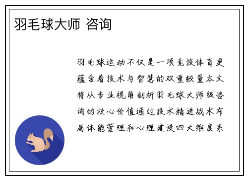 羽毛球大师 咨询